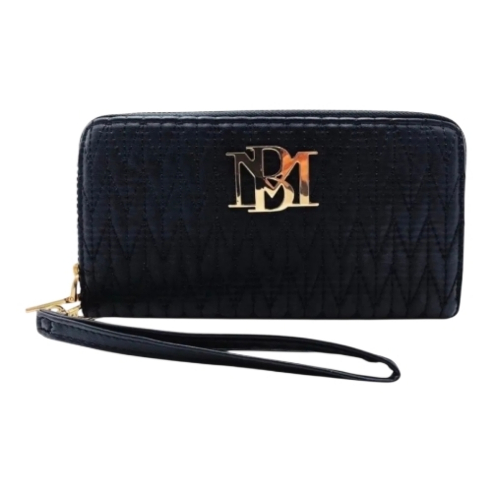 Badgley Mischka Black Quilted Wallet